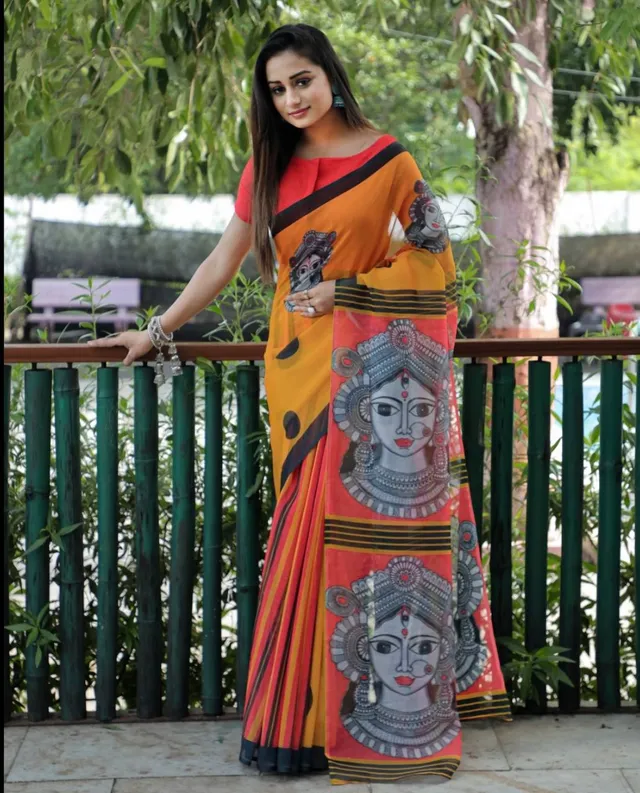 Catalogue No. 167 | Devika Linen Saree - View 2