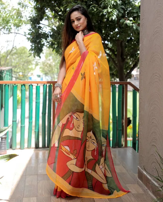 Devika Designer Linen Saree - View 2