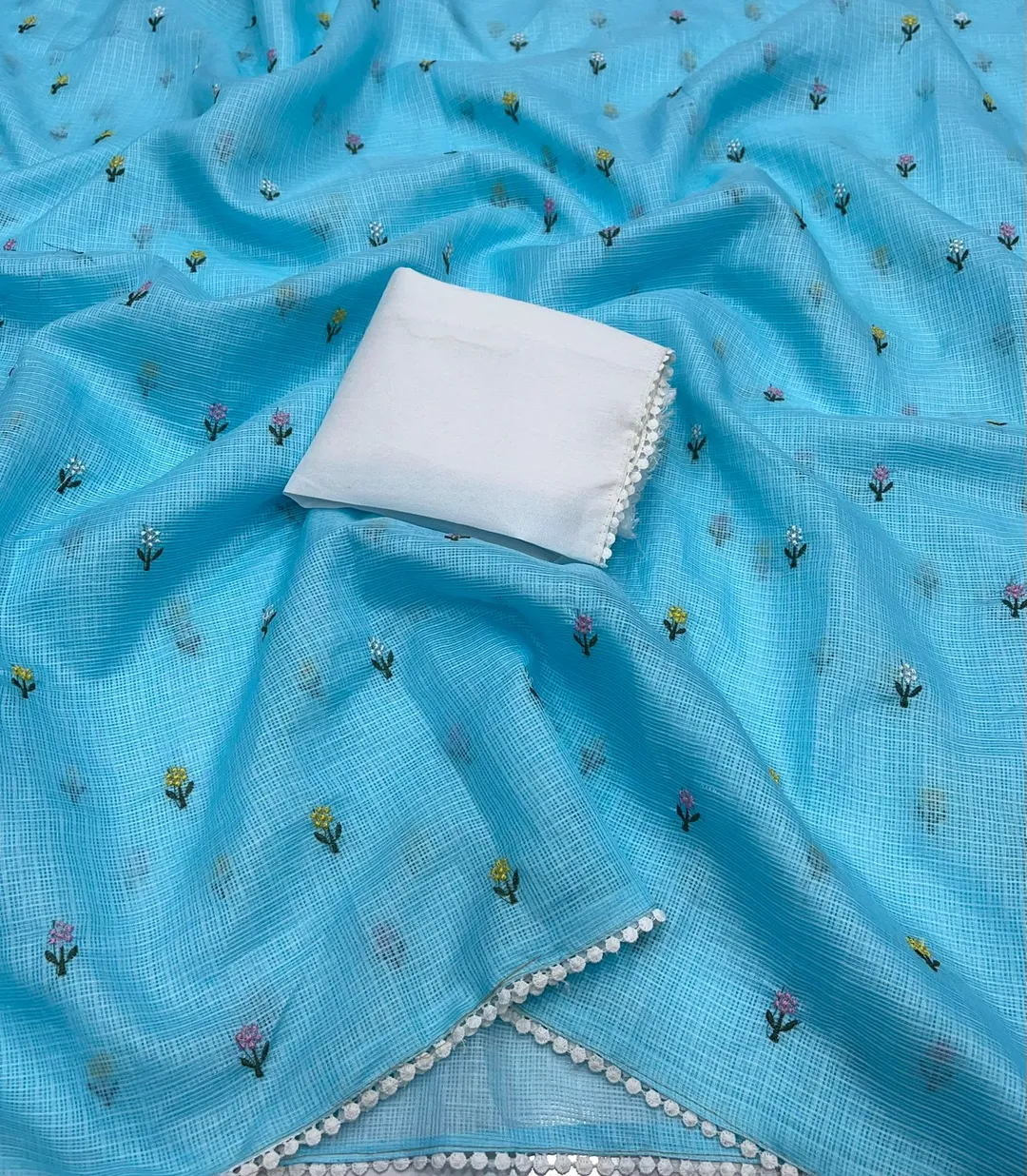 Pure Soft Kota Doriya Embroidery Saree - Second View