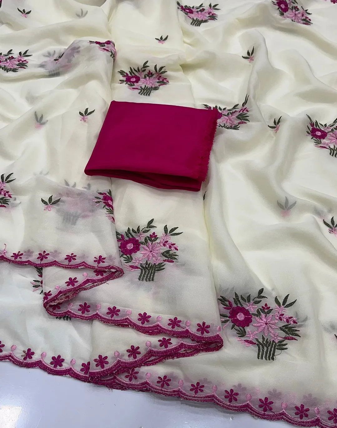 Star Georgette Saree with Multi Embroidery Work - View 4