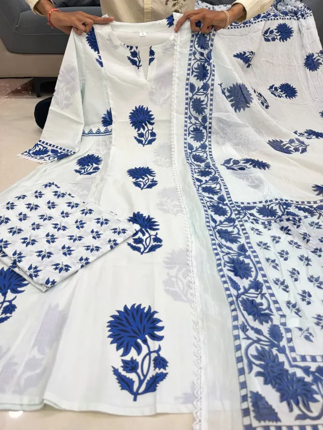 New Launch – Designer Kalamkari Cotton Suit Set
