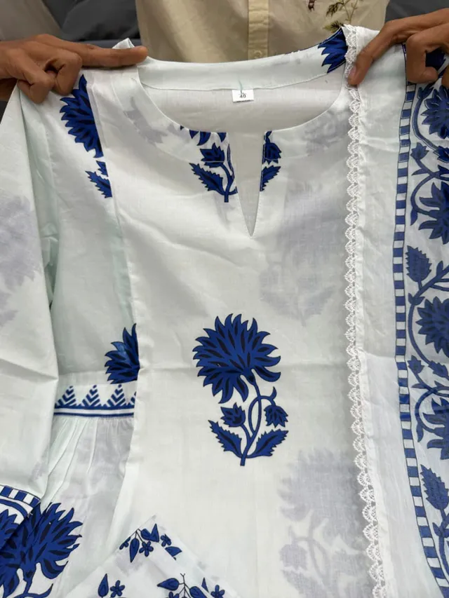 New Launch – Designer Kalamkari Cotton Suit Set - View 3