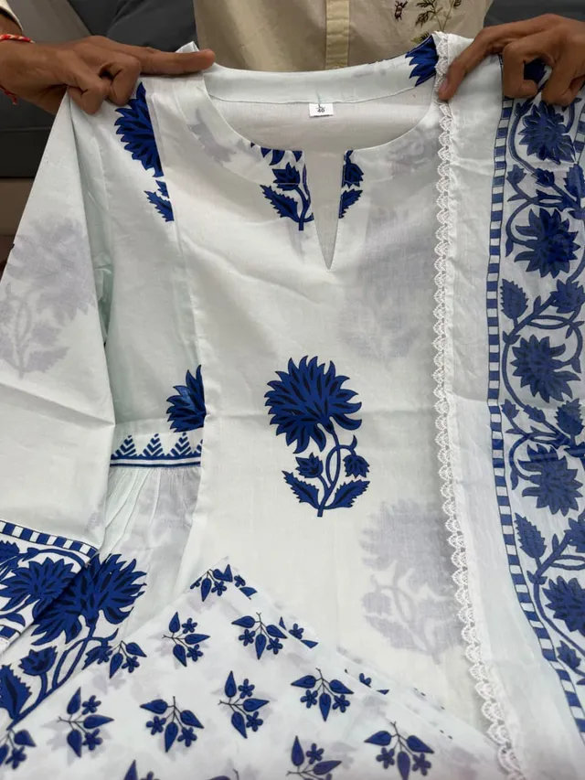 New Launch – Designer Kalamkari Cotton Suit Set - View 4