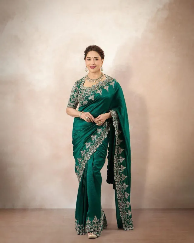 Designer Saree Inspired by Madhuri Dixit - Premium Rangoli Silk Saree Online India - Buy at ₹1850 - Image 1
