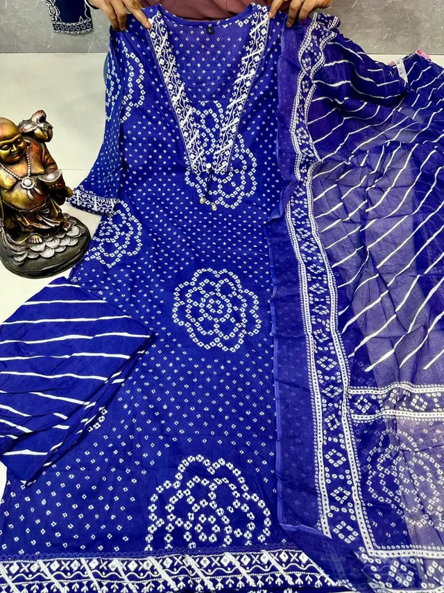 Jaipuri Cotton Designer 3PC Kurta Set - View 3