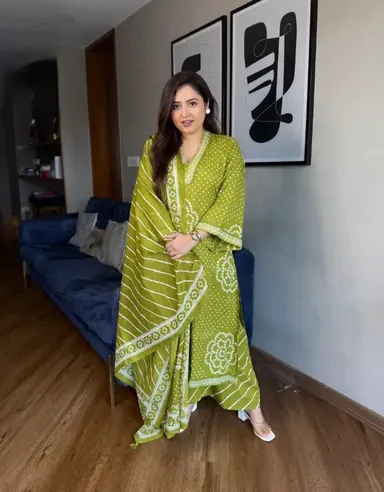 Jaipuri Cotton Designer 3PC Kurta Set