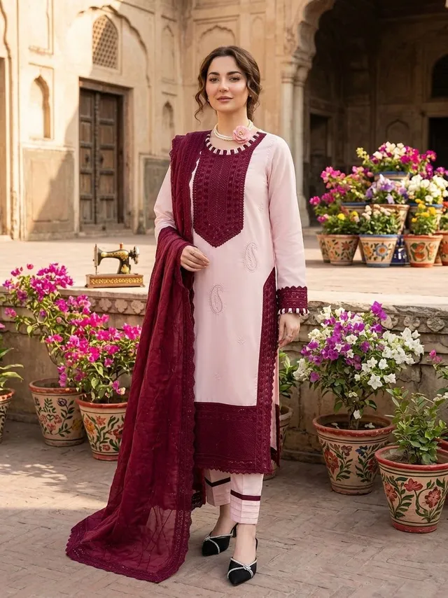 Designer Pakistani Top with Pant Set – Elegant Ethnic Wear