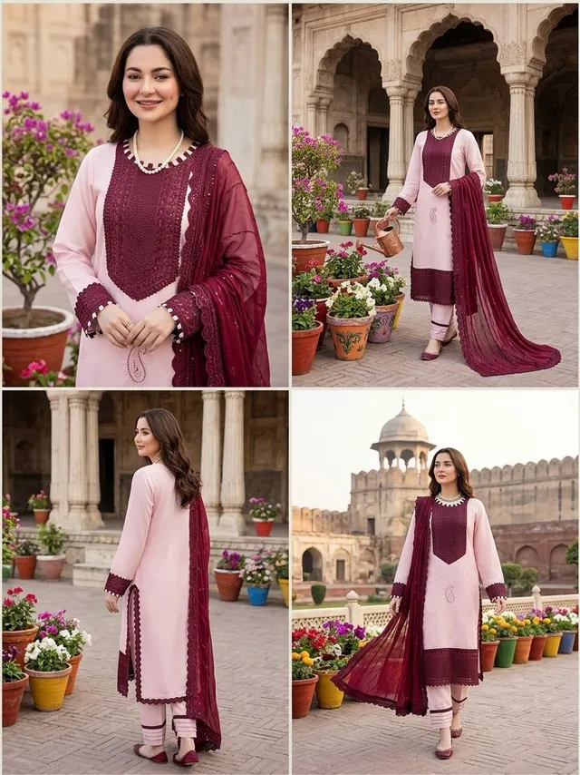 Designer Pakistani Top with Pant Set – Elegant Ethnic Wear - View 6