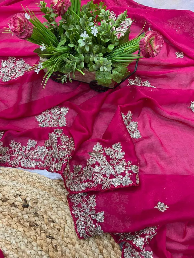 Designer Embroidery Work Saree Collection - View 3