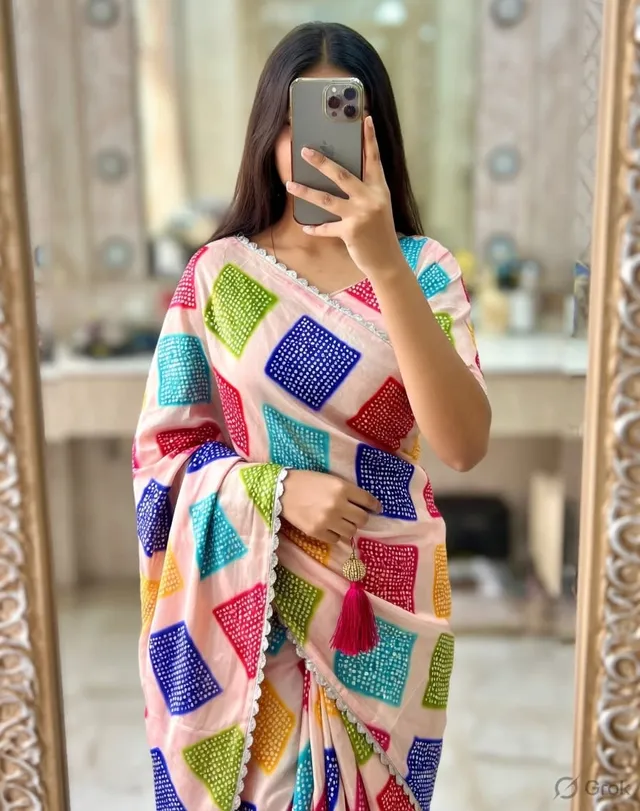 Super Hit Designer Chinon Saree Collection - Soft Chinon Saree Online India - Buy at ₹1199 - Image 1