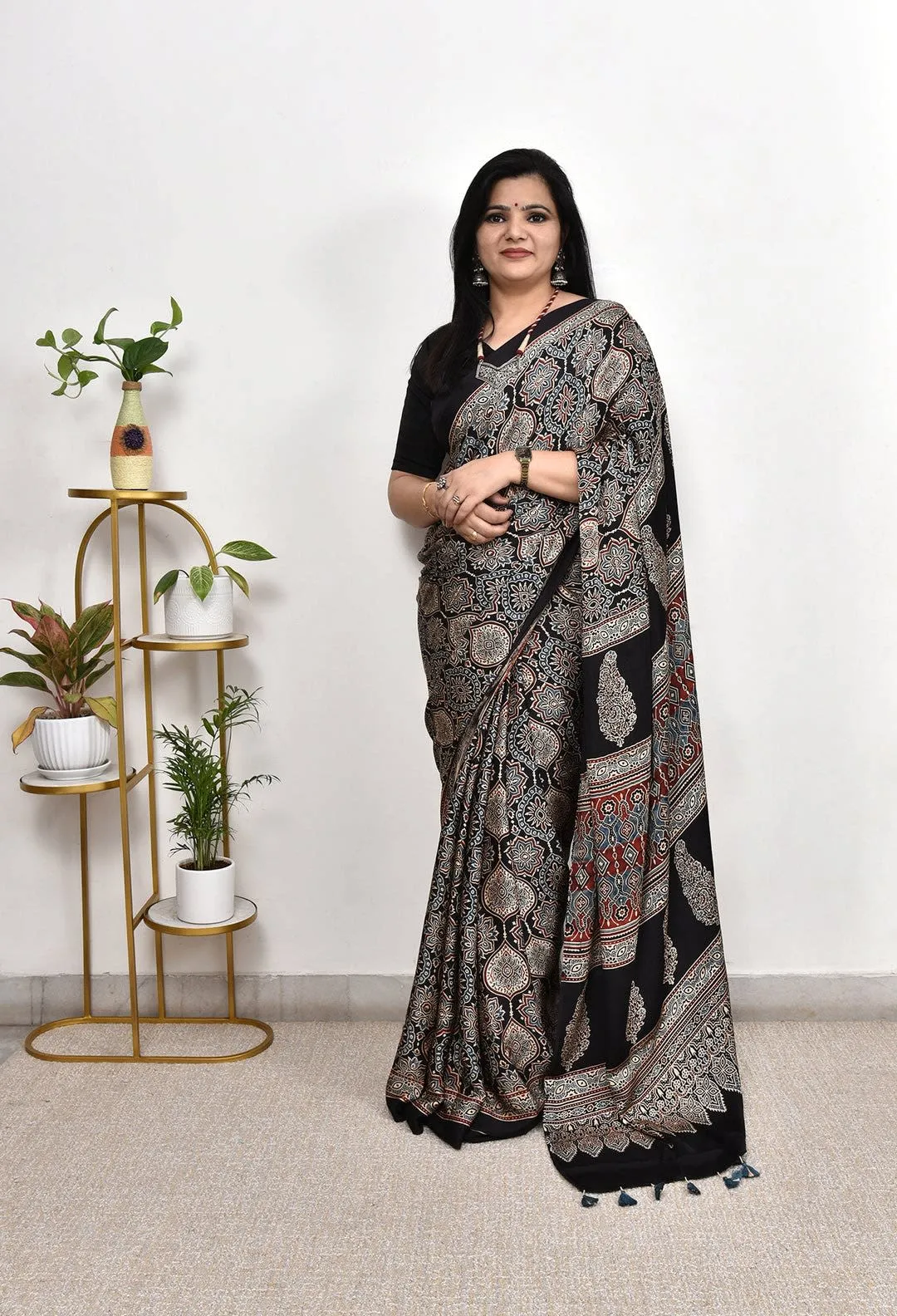 Ajrakh-inspired saree