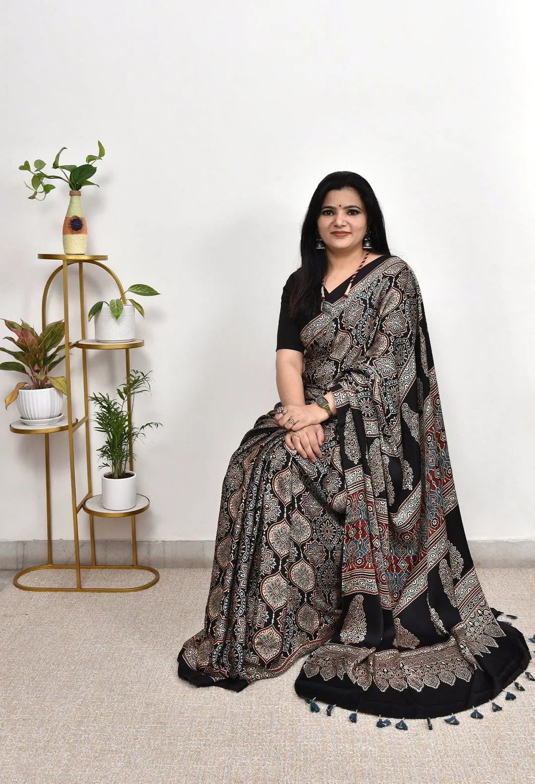 Ajrakh-inspired saree - Second View