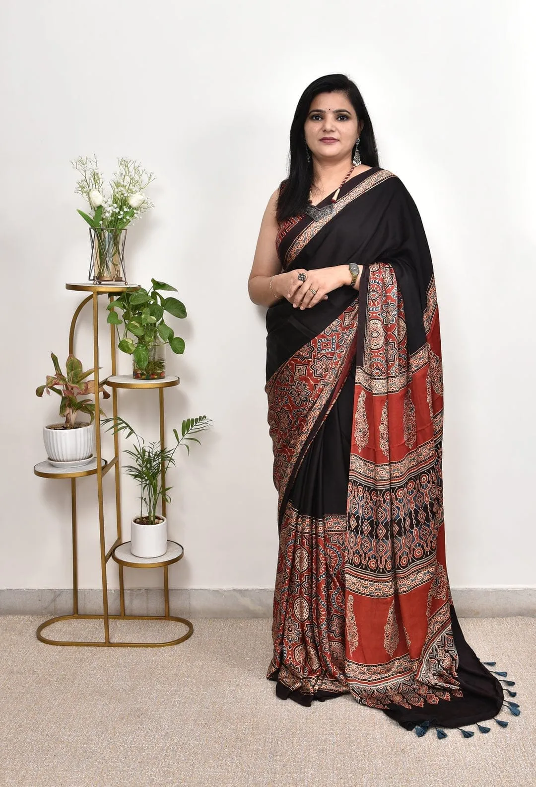 Ajrakh-inspired saree
