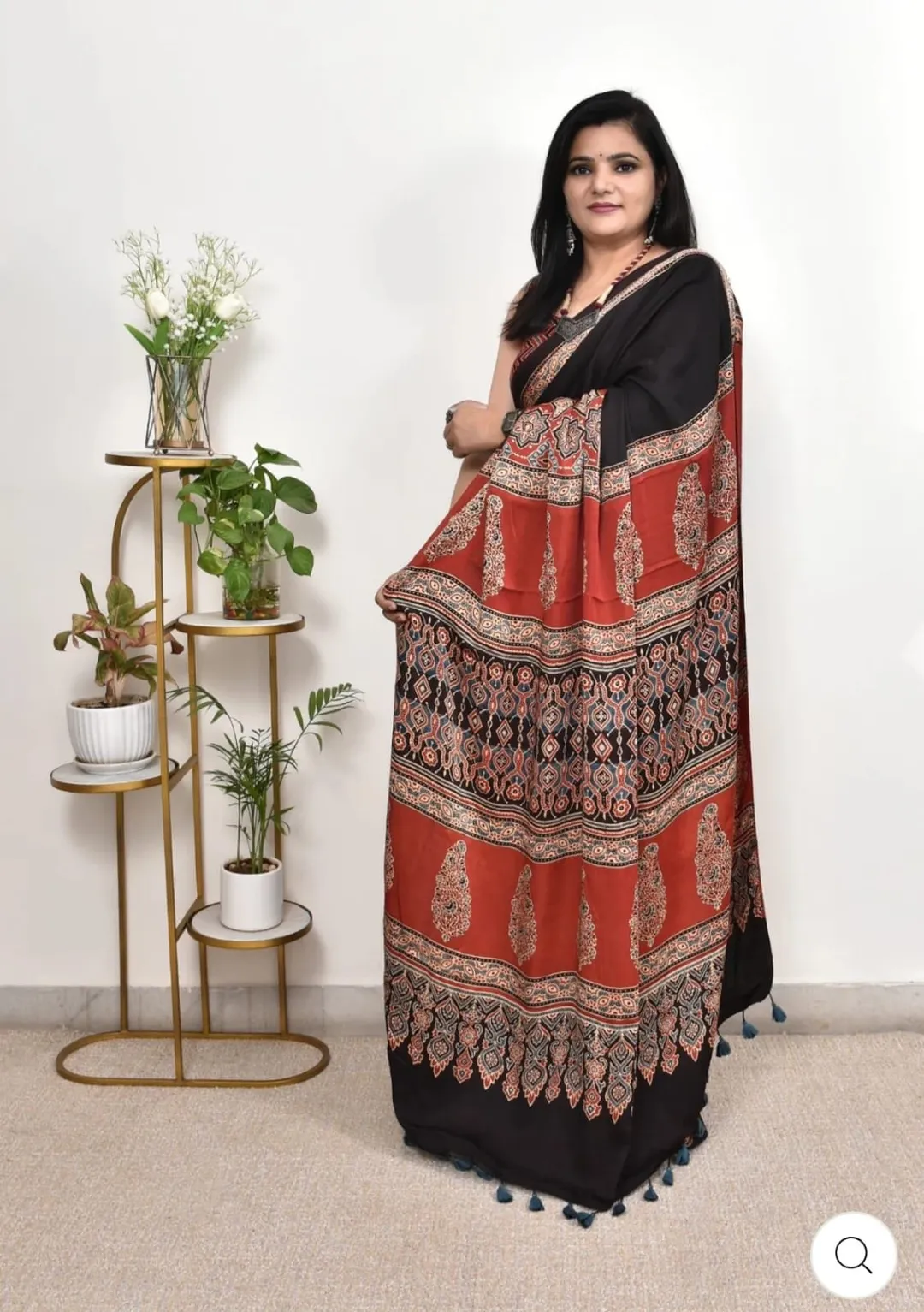 Ajrakh-inspired saree - View 3