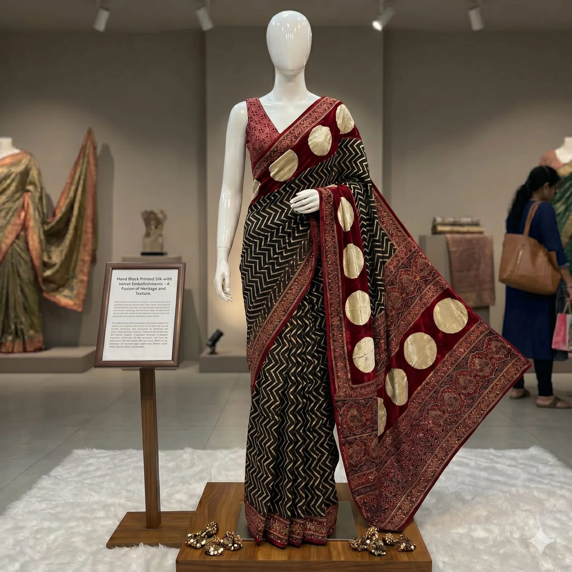 New Superhit Ajrakh Gajji Crepe Silk Saree