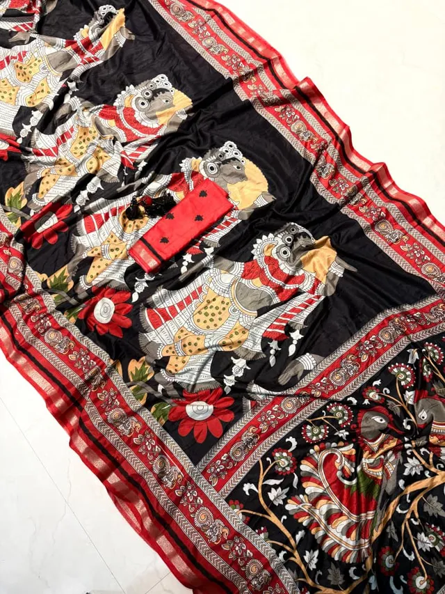 Kalamkari Mangalgiri Saree – Timeless Ethnic Elegance - View 2