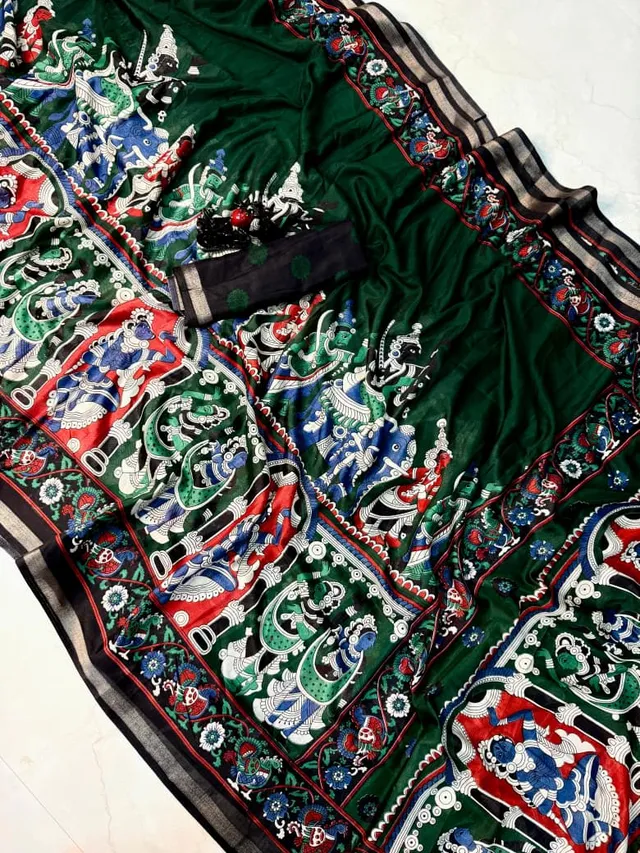 Kalamkari Mangalgiri saree - View 2