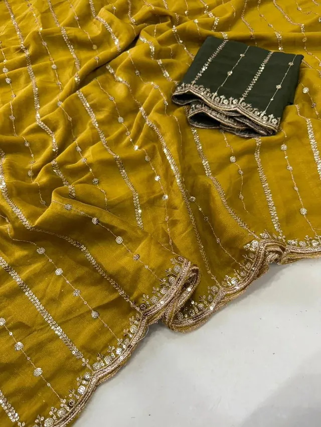 Star Georgette Handwork Saree - Georgette Saree Online India - Buy at ₹1199 - Image 1