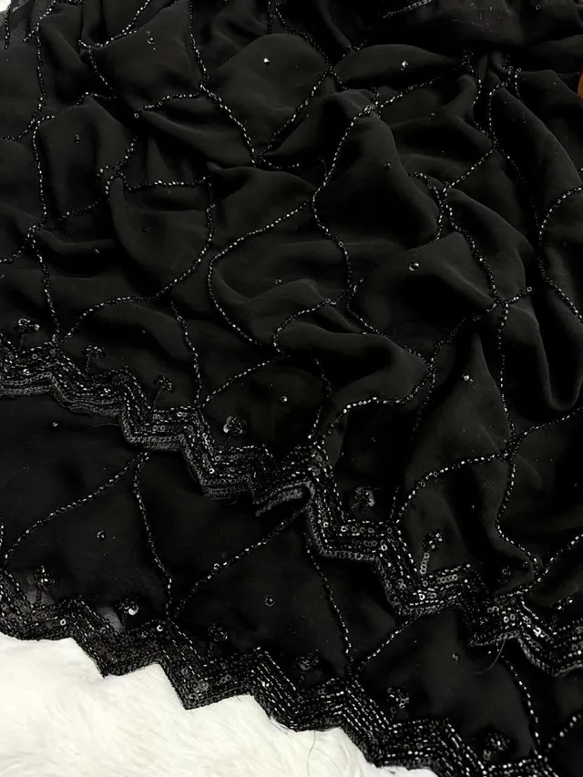 Launching New Designer Party Wear Black Saree