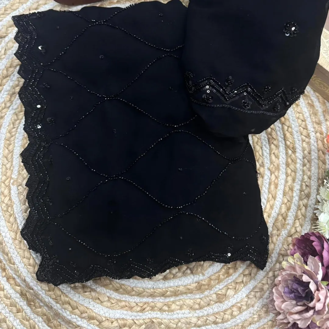 Launching New Designer Party Wear Black Saree - View 5