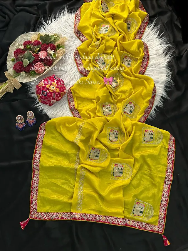 Premium Chinon Silk Saree - View 2