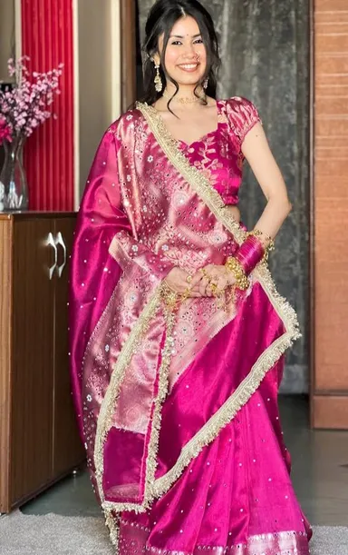 Luxury Banarasi Soft Glass Tissue Silk Saree Collection - Second View