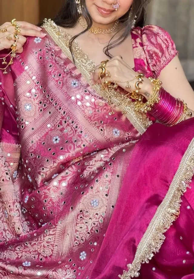 Luxury Banarasi Soft Glass Tissue Silk Saree Collection - View 6