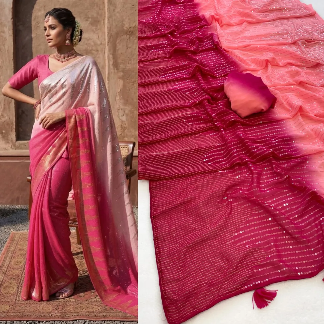 Bollywood Blockbuster Sequins Designer Saree - View 3
