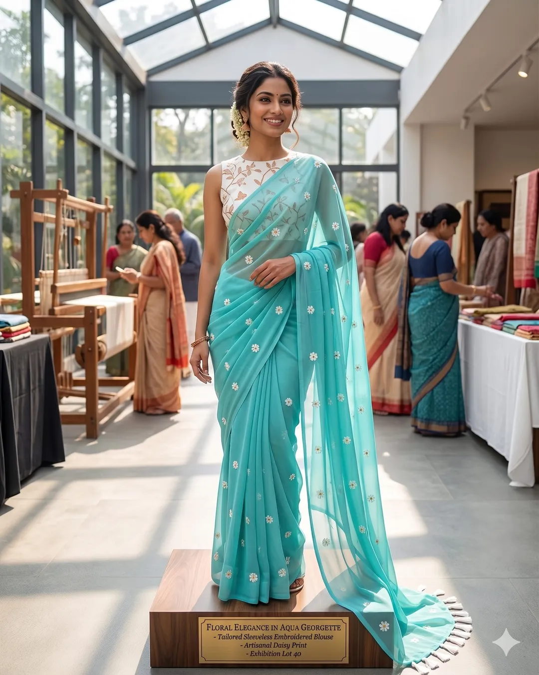 Floral-Inspired Pattern for a Graceful Look Saree - Georgette Saree Online India - Buy at ₹999 - Image 1