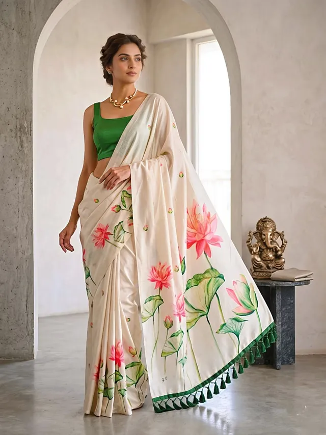 Catalogue – PANCHALI FLORA Saree - Tussar Silk Saree Online India - Buy at ₹1099 - Image 1