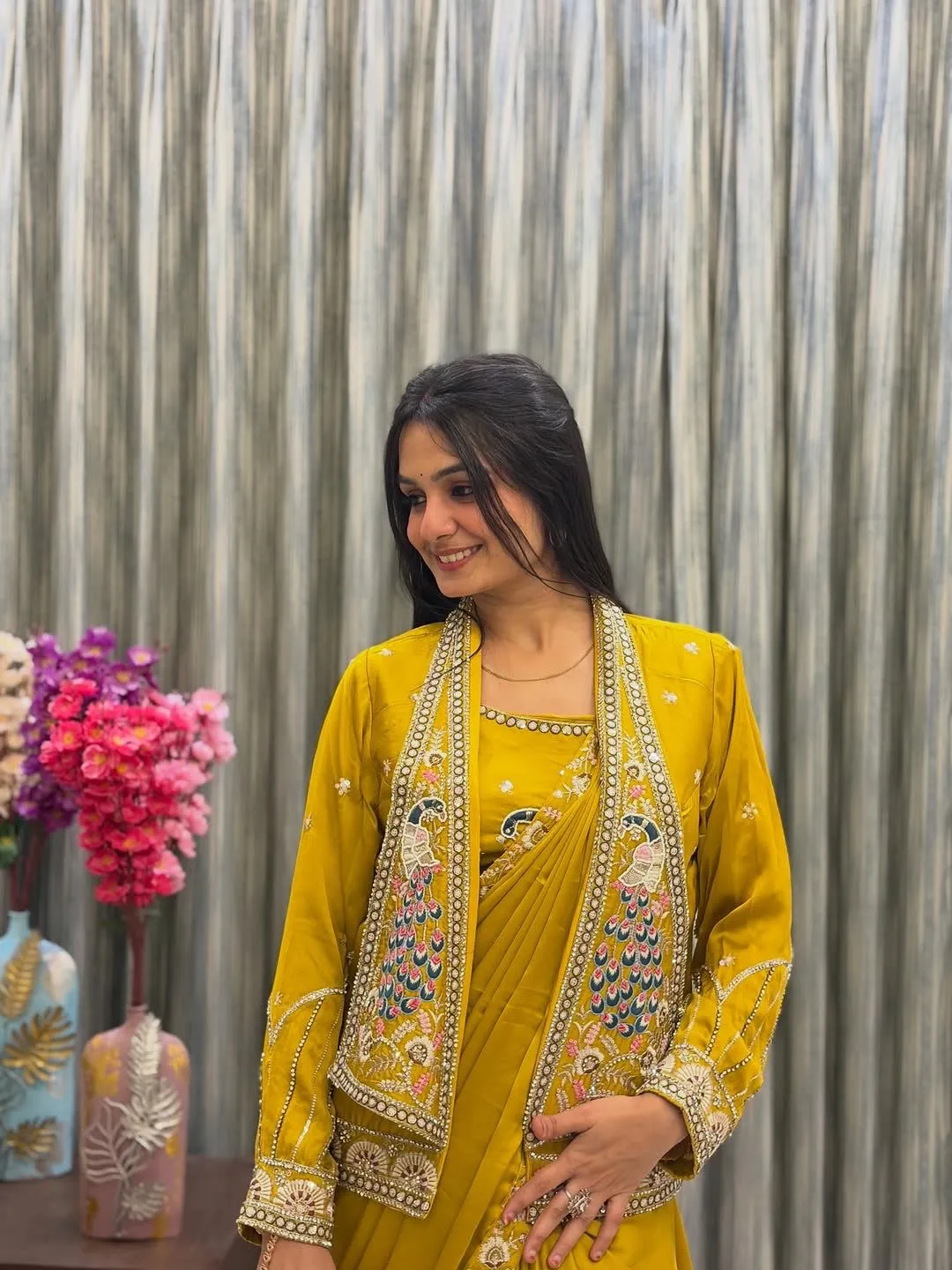 New Super Trending Party Jacket Saree (Ready-to-Wear) - View 8