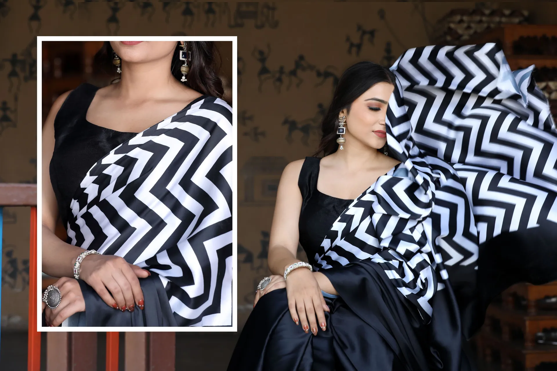 Original Japan Satin Saree - View 5