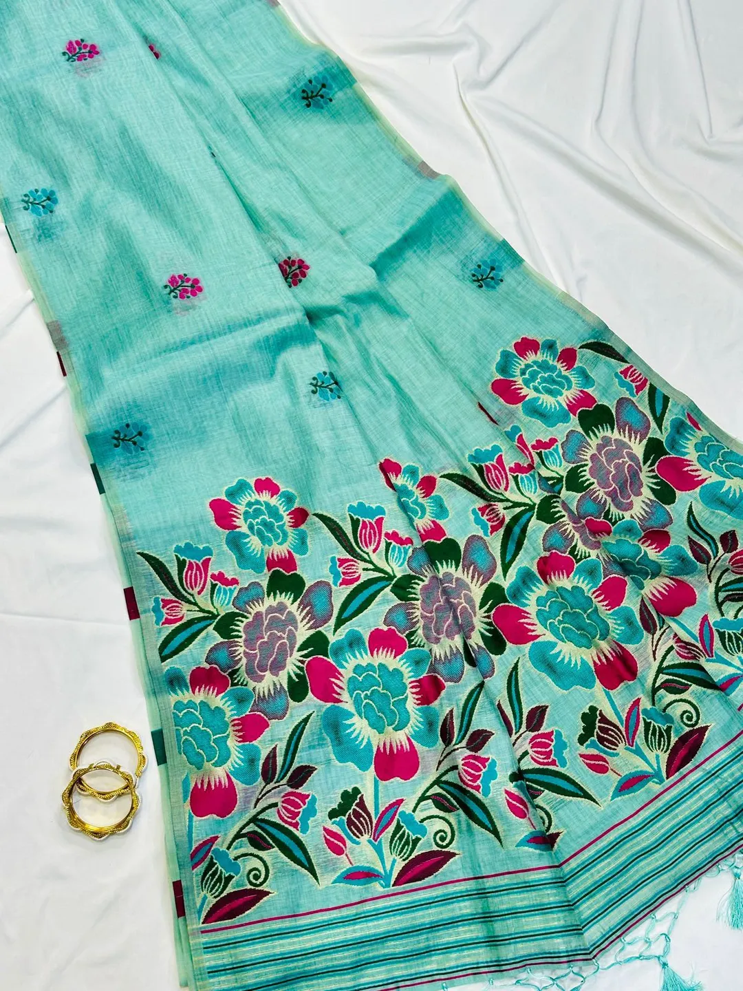 Soft Muga Cotton Saree - View 2