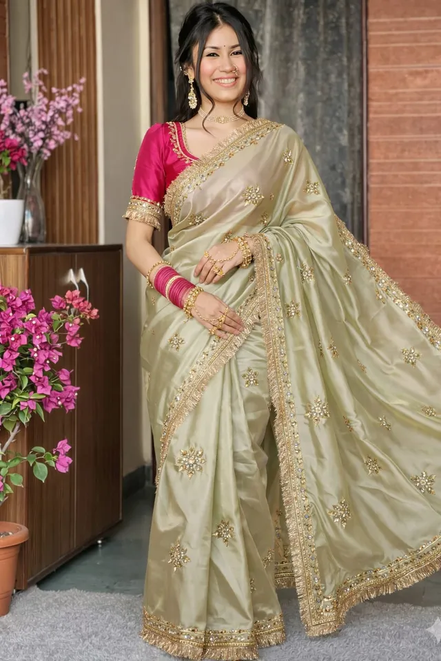 Traditional Kacchi Gotapatti Work Saree Collection - Star Georgette Saree Online India - Buy at ₹1400 - Image 1