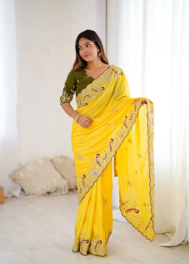 DS No: 1299 – Designer Heavy Chinon Silk Saree