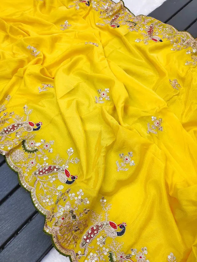 DS No: 1299 – Designer Heavy Chinon Silk Saree - View 6