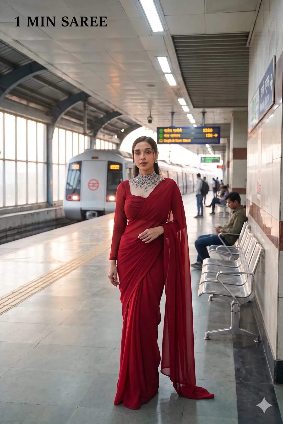 Launching Code: 764 – 1 Minute Ready-to-Wear Saree - Blooming Georgette Saree Saree Online India - Buy at ₹825 - Image 1