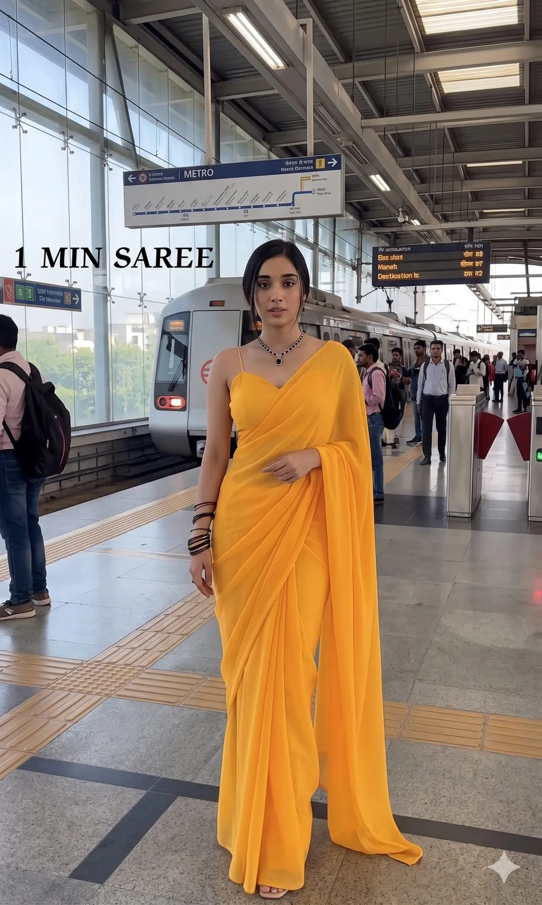 Launching Code: 764 – 1 Minute Ready-to-Wear Saree - Georgette Saree Online India - Buy at ₹825 - Image 1