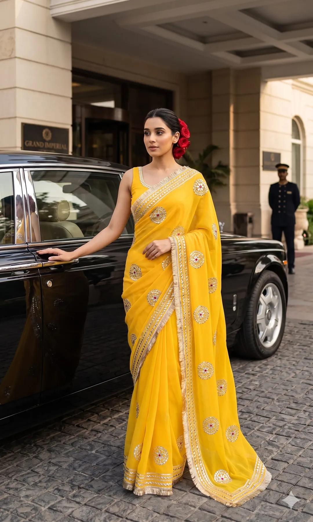Elegant Georgette Gota Work Saree - 30x30 Georgette Saree Online India - Buy at ₹1299 - Image 1