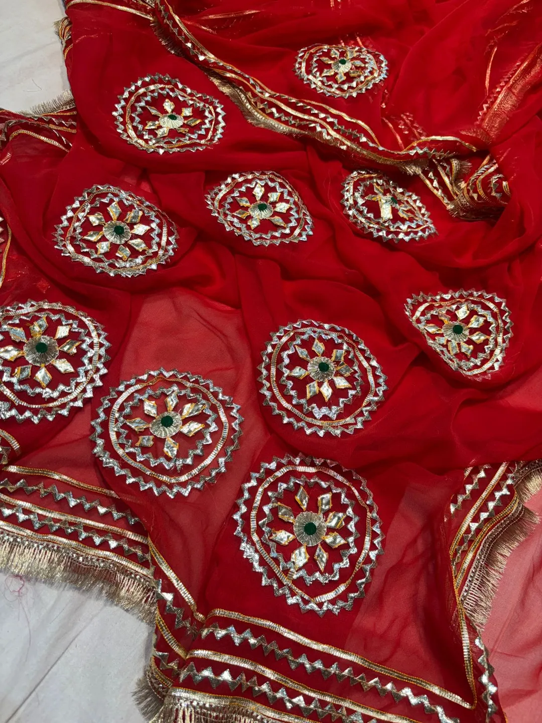 Elegant Georgette Gota Work Saree ✨ - View 2