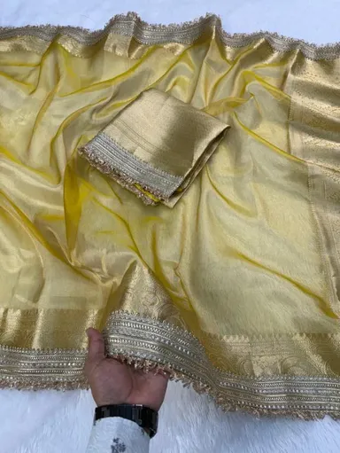 Banarasi Soft Semi Glass Tissue Silk Saree - View 2