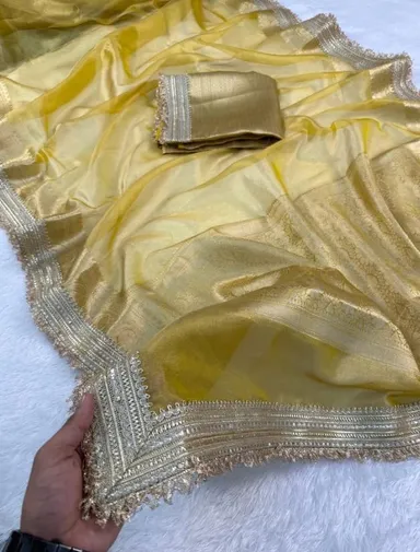 Banarasi Soft Semi Glass Tissue Silk Saree - View 3