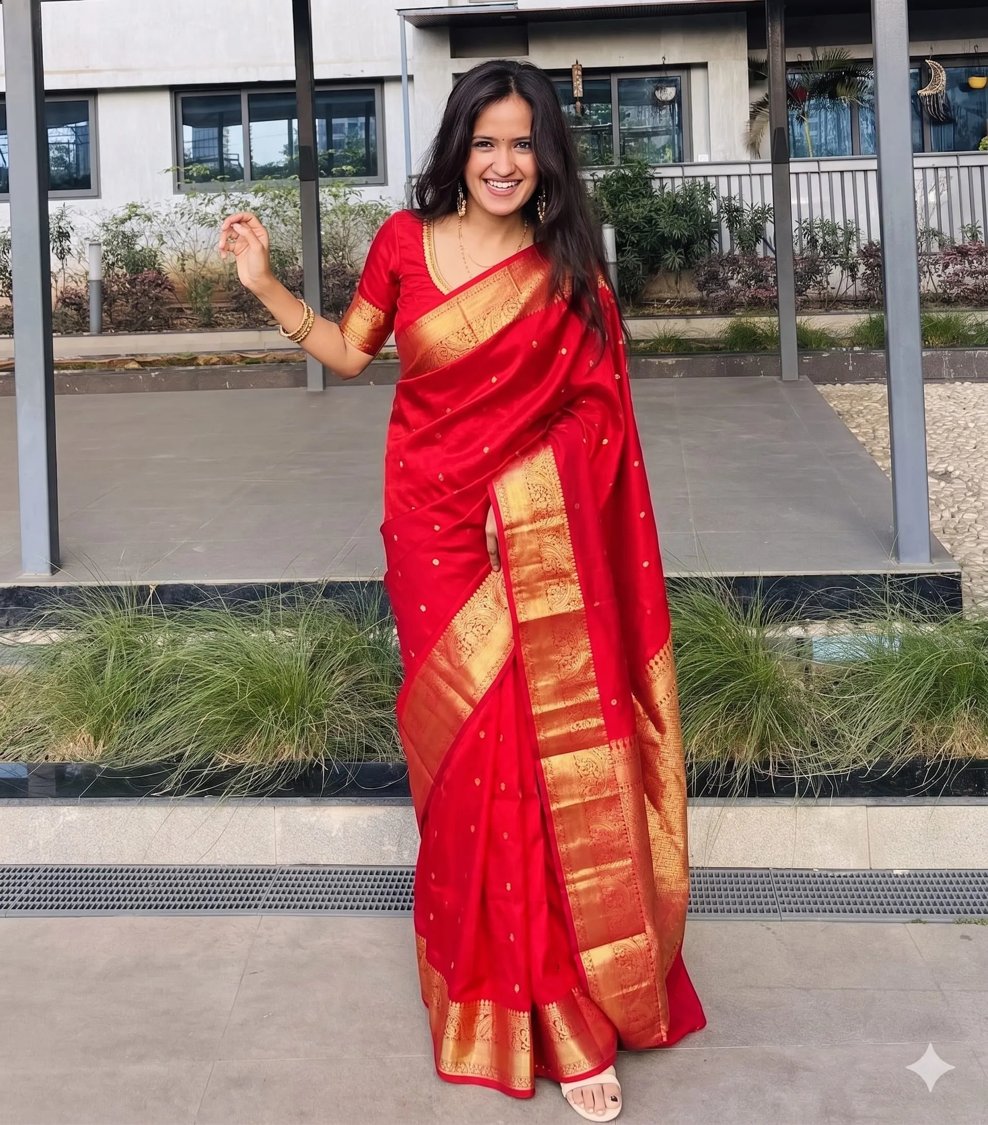 Premium Banarasi Katan Soft Silk Saree with Allover Zari Buti
