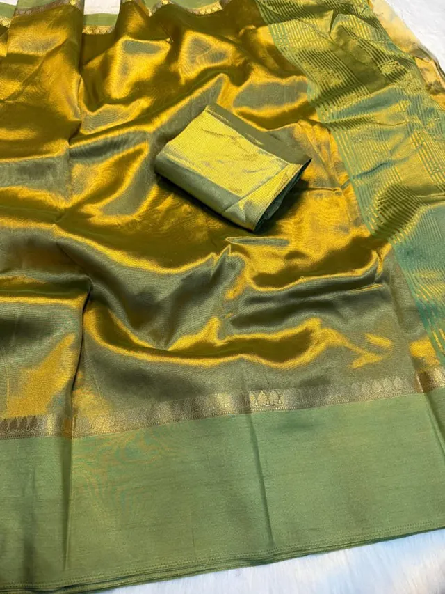 Pure Soft Tissue Weaving Saree with Running Blouse - View 2