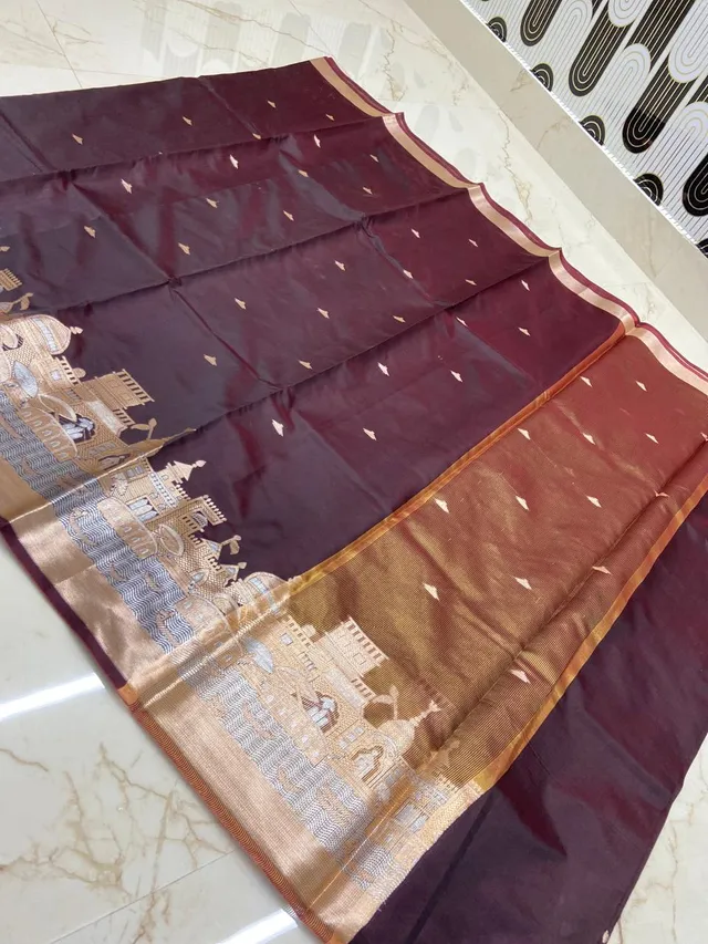 Graceful Banarasi Ganga Ghat Katan Soft Silk Saree - View 2