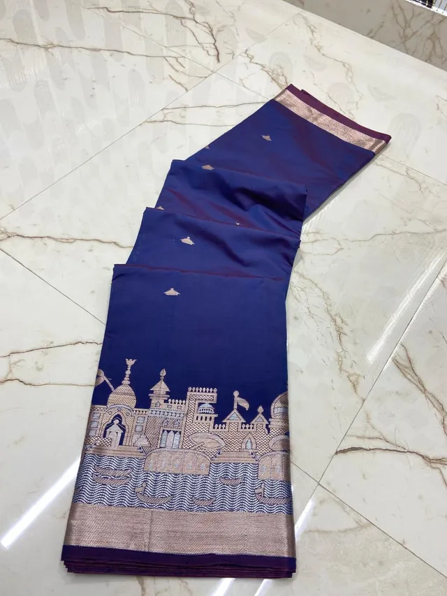 Graceful Banarasi Ganga Ghat Katan Soft Silk Saree - View 2
