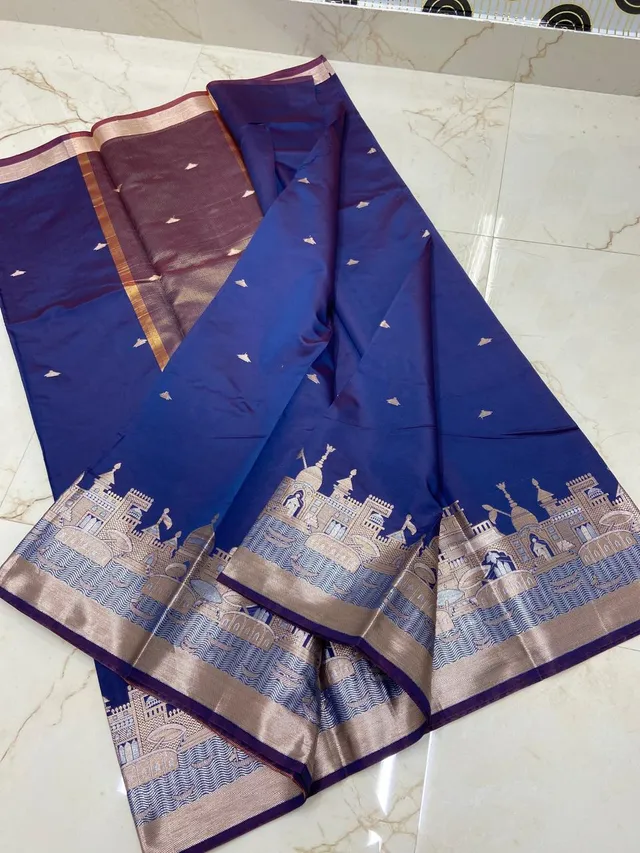 Graceful Banarasi Ganga Ghat Katan Soft Silk Saree - View 4