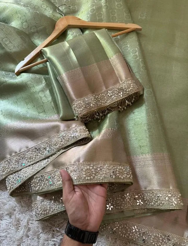 Premium Banarasi Soft Kanjivaram Tissue Silk Saree - Banarasi Soft Kanjivaram Tissue Silk Saree Online India - Buy at ₹2199 - Image 1