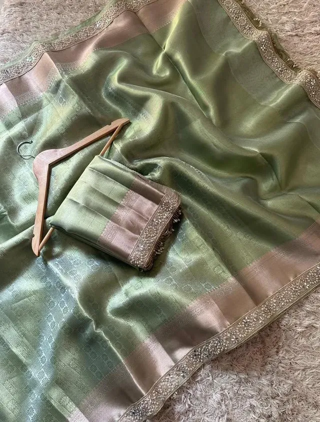 Premium Banarasi Soft Kanjivaram Tissue Silk Saree - View 3