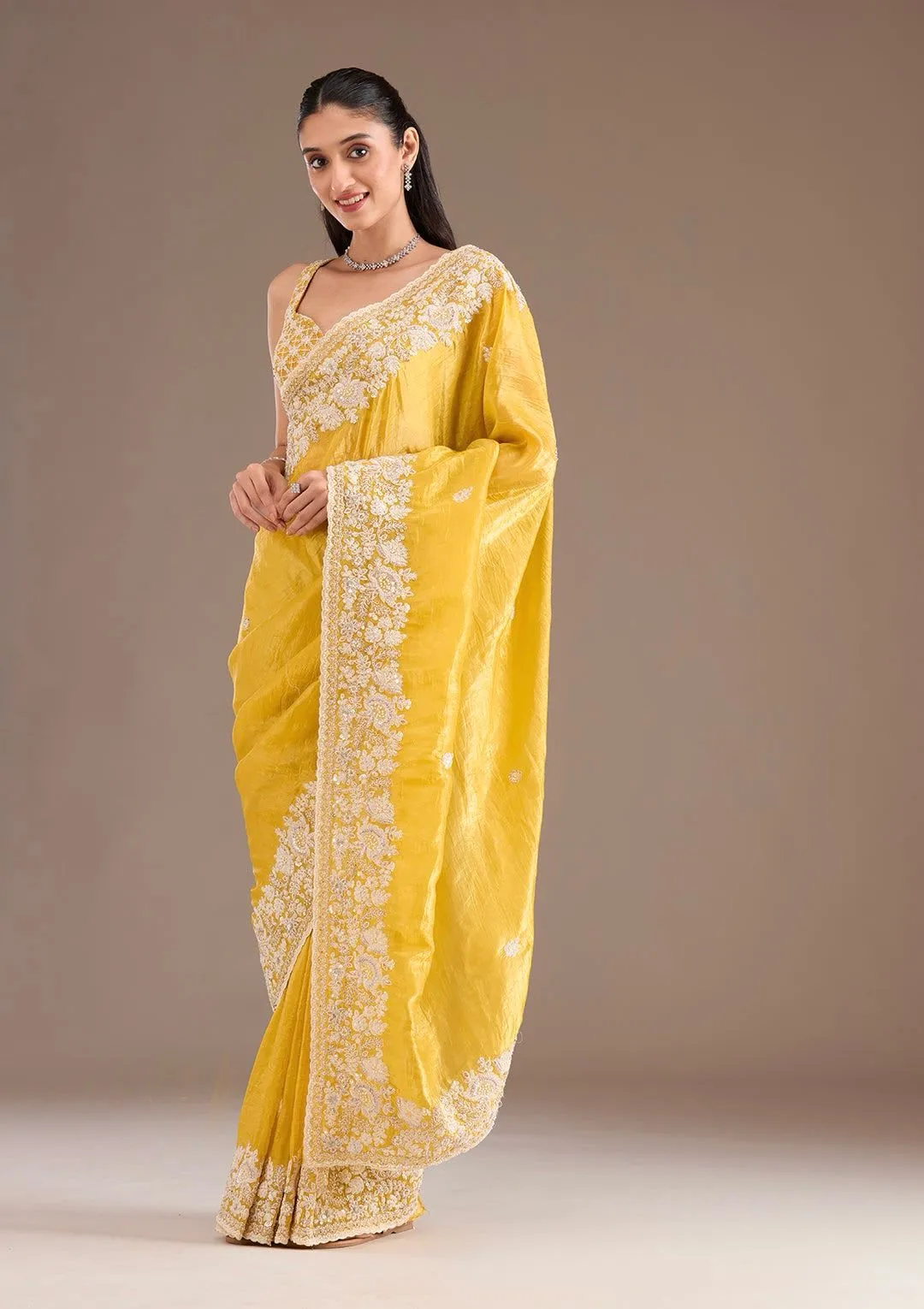 Premium Gold Crush saree - View 2
